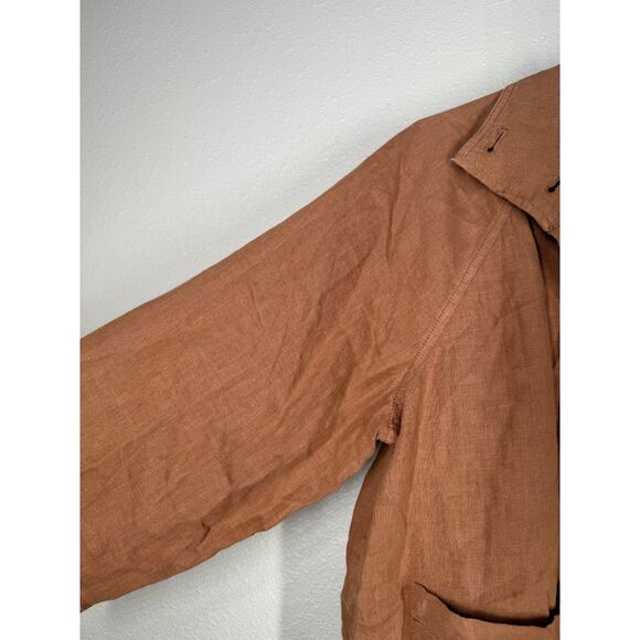 J Jill PureJill Brown Linen Top Sz S Artsy Lagenlook Boxy Beachy Minimalist - Picture 2 of 7